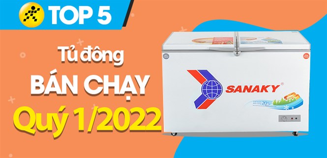 Top 5 tủ đông bán chạy nhất quý 1/2022 tại Điện máy XANH