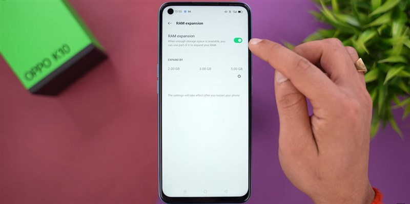 Tính năng RAM ảo trên OPPO K10. Nguồn: Tech Unboxing. Tính năng RAM ảo trên OPPO K10. Nguồn: Tech Unboxing.