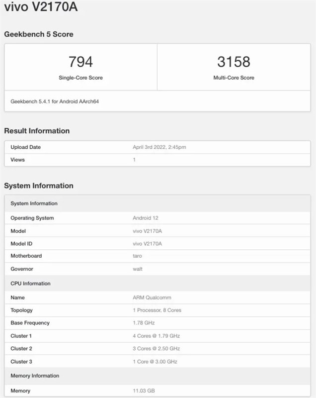 Vivo X Note xuất hiện trên Geekbench với Snapdragon 8 Gen 1, RAM 12 GB