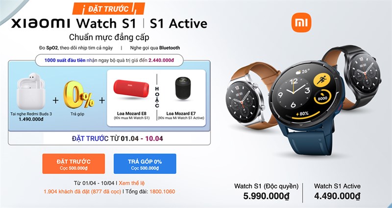 Quá HOT! Xiaomi Watch S1 Series đạt gần 900 đơn cọc sau chỉ sau 1 tuần