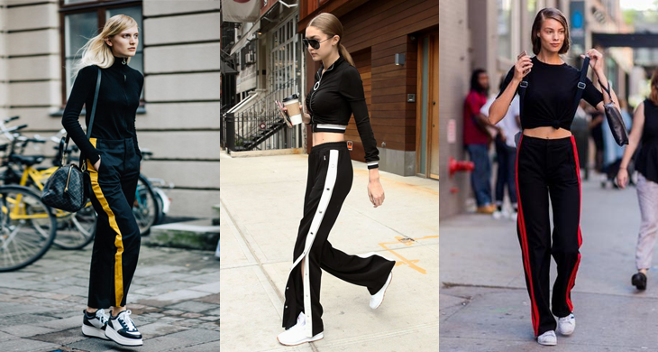 Phối đồ với track pants - quần thể thao kẻ sọc