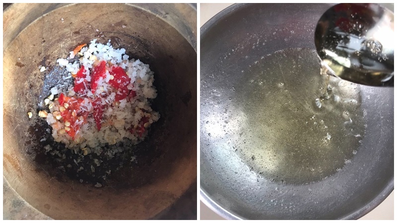 Làm muối ớt và nước đường trộn cà na