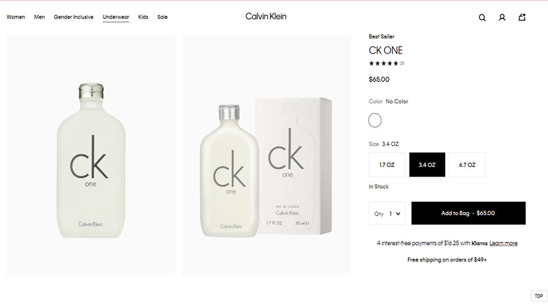Hướng dẫn order nước hoa Calvin Klein ở nước ngoài cực dễ