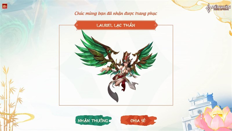 Skin Việt Nam bậc S+ hữu hạn Lauriel Lạc Thần