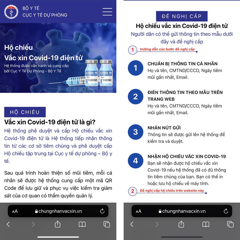 Cách đăng ký hộ chiếu vaccine