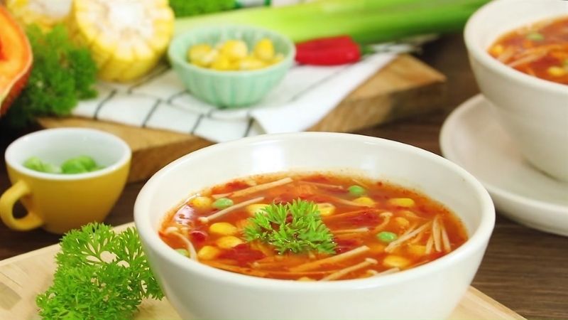 Delicious looking vegetarian gac soup