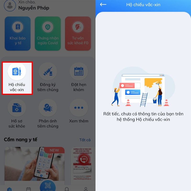 Cách xem hộ chiếu vaccine