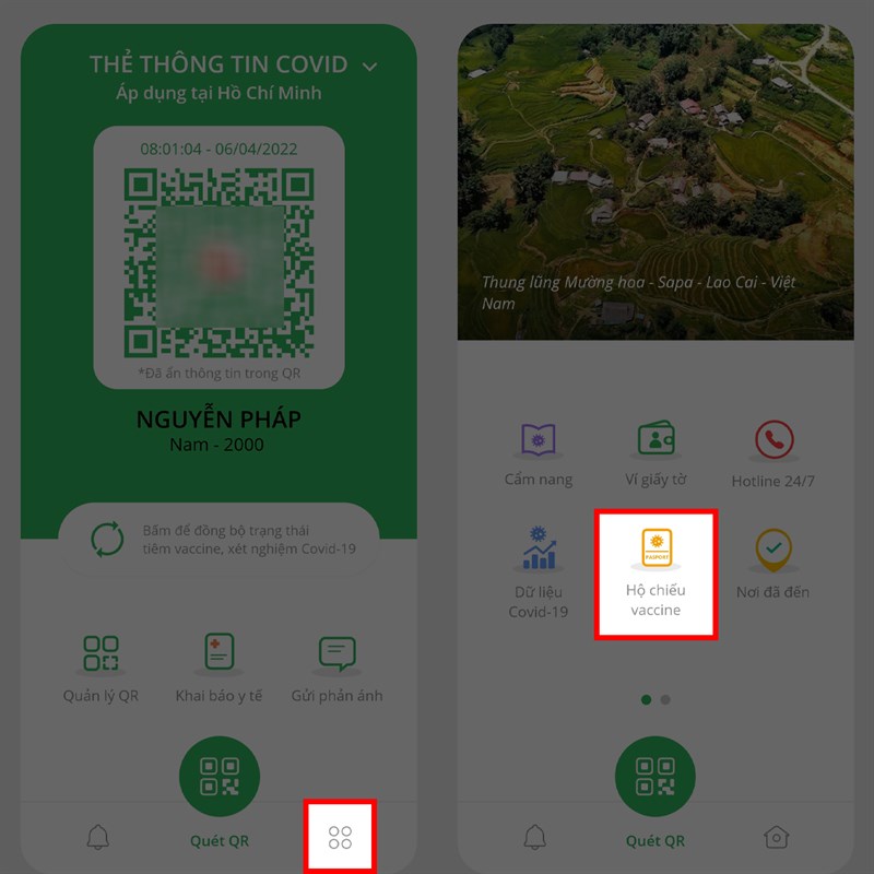 Cách xem hộ chiếu vaccine trên điện thoại