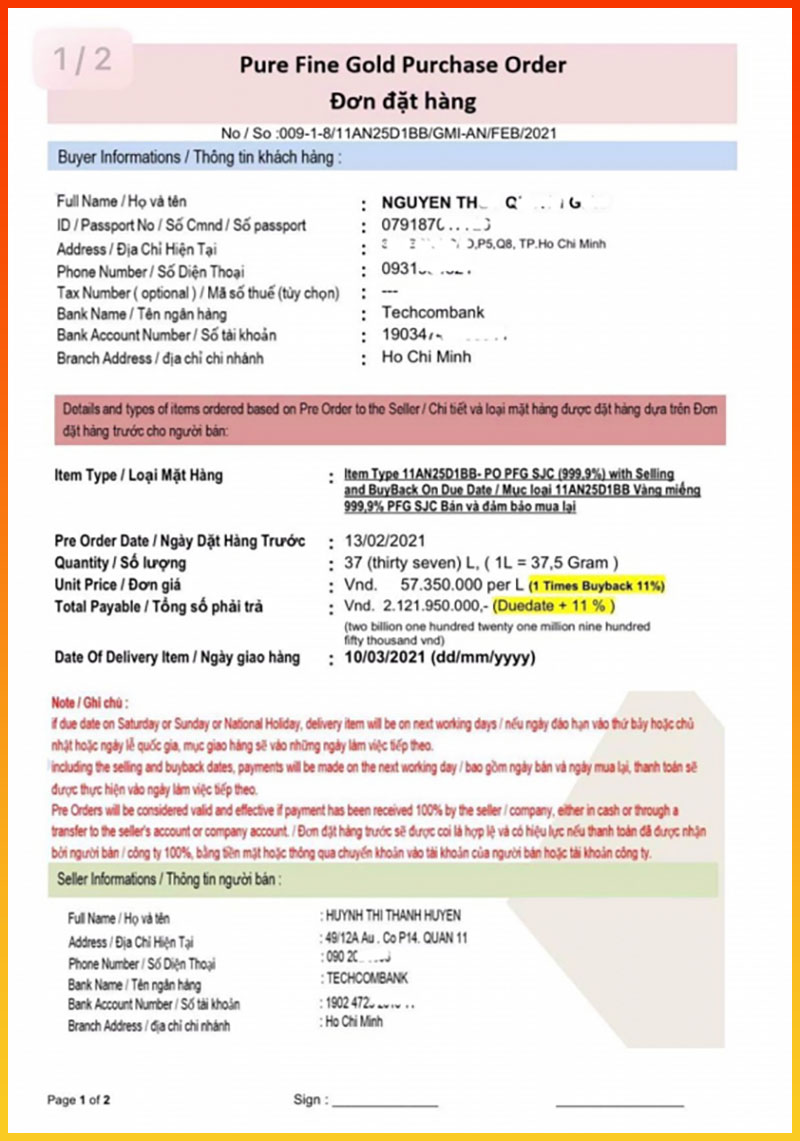 Mất tiền tỷ vì nghe lời đầu tư vàng ảo vào công ty nước ngoài