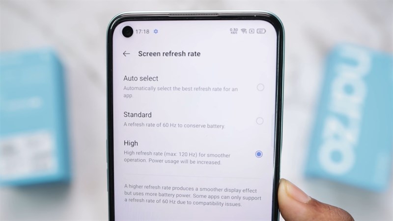 Màn hình của Realme Narzo 50 có tần số quét lên đến 120 Hz Màn hình của Realme Narzo 50 có tần số quét lên đến 120 Hz