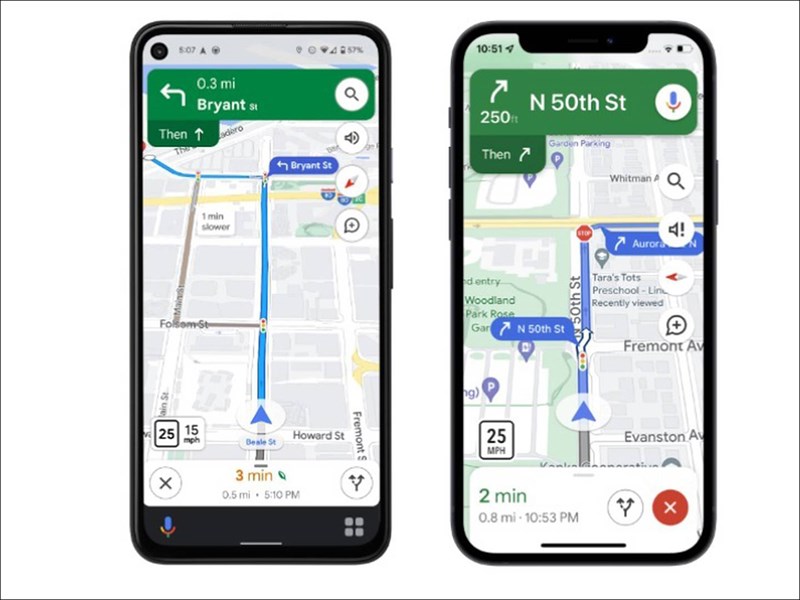 Với các năng mới của Googe Maps sẽ giúp hỗ trợ bạn lái xe an toàn hơn