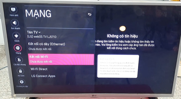 Kiểm tra kết nối mạng để khắc phục lỗi tivi LG không kết nối wifi