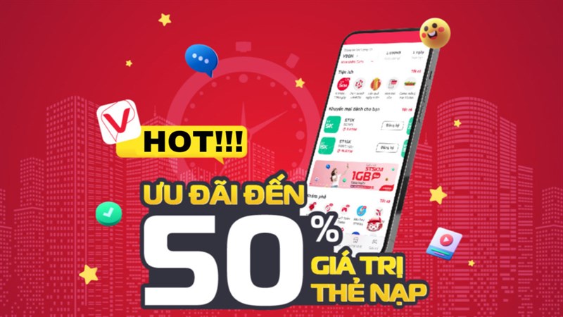 Cách nhận khuyến mãi 50% nạp thẻ Viettel