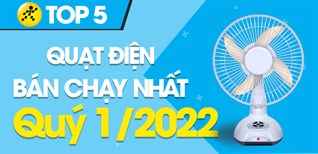 Top 5 quạt điện bán chạy nhất quý 1/2022 tại Điện máy XANH