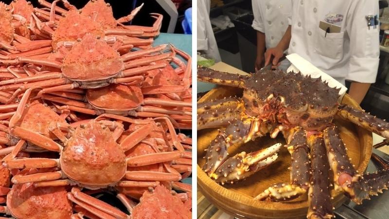 How to differentiate between king crab and Alaska snow crab