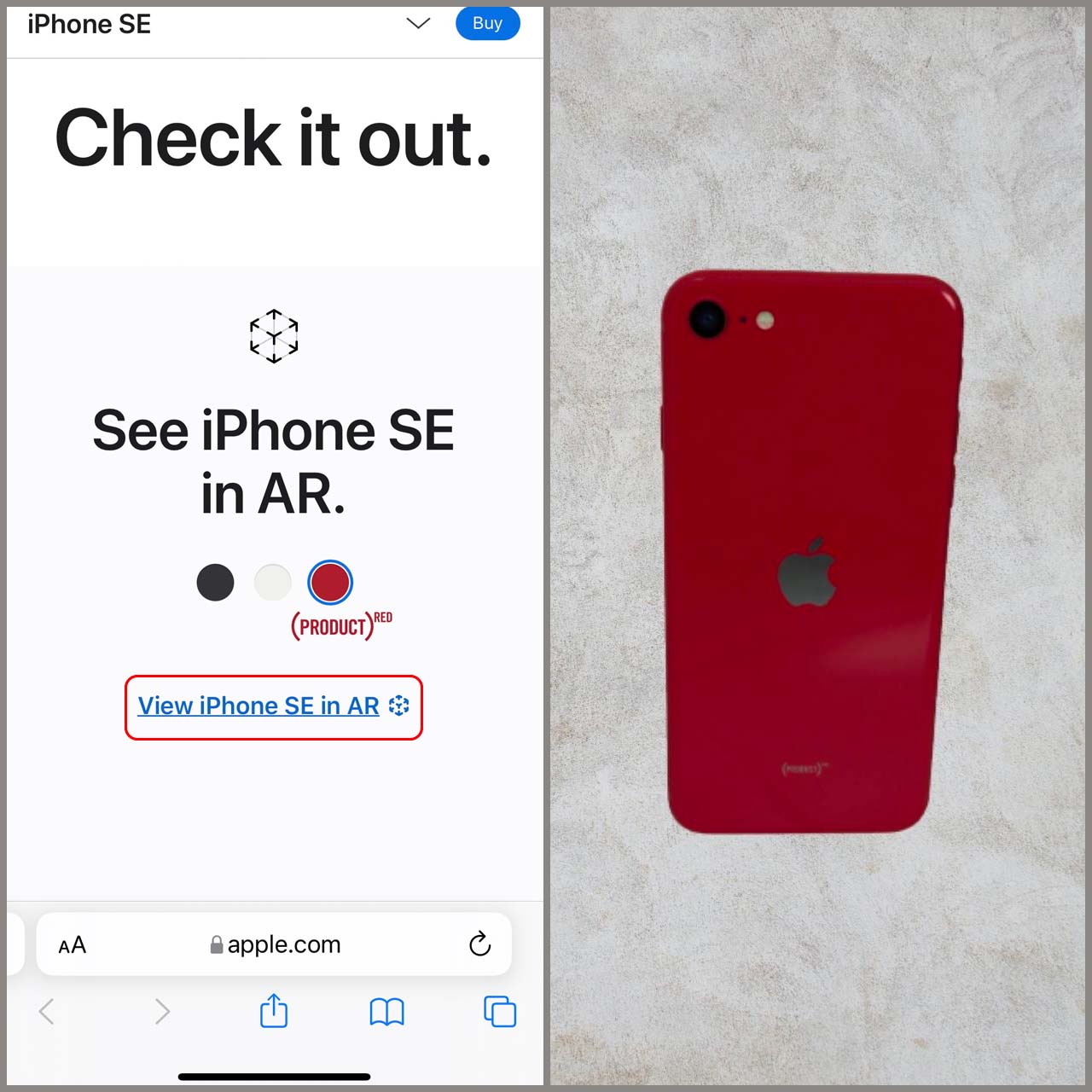 Cách xem iPhone SE 2022 bằng AR Cách xem iPhone SE 2022 bằng AR