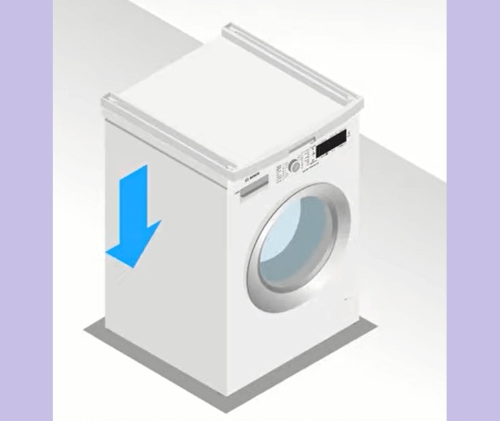 Bạn đặt bộ kết nối lên trên máy giặt.