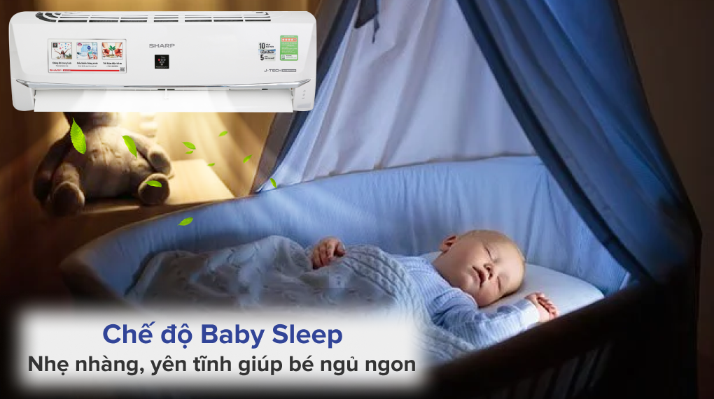 Các công nghệ nổi bật trên máy lạnh Sharp - CHế độ Baby Sleep