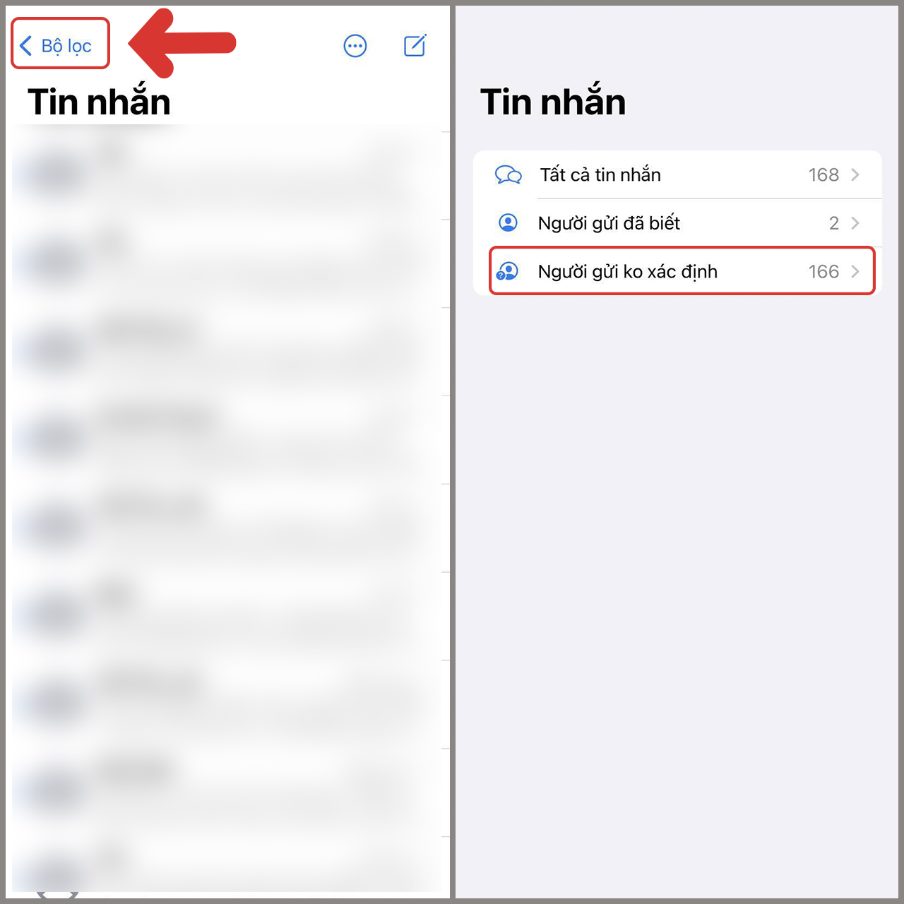 chặn tin nhắn rác trên iPhone