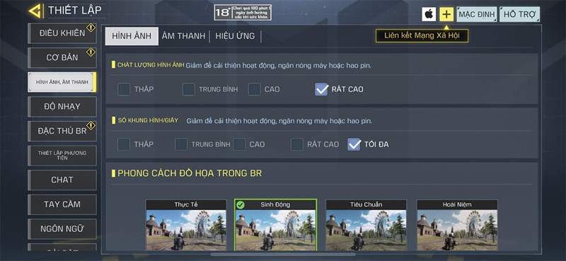 Thiết lập đồ hoạ tựa game Call of Duty Mobile trên iPhone 11