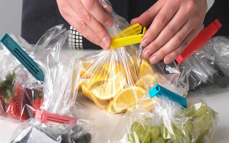 Clip and label excess utensils or put them in food storage boxes