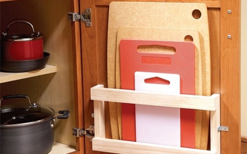 Make use of the inside of cabinet doors