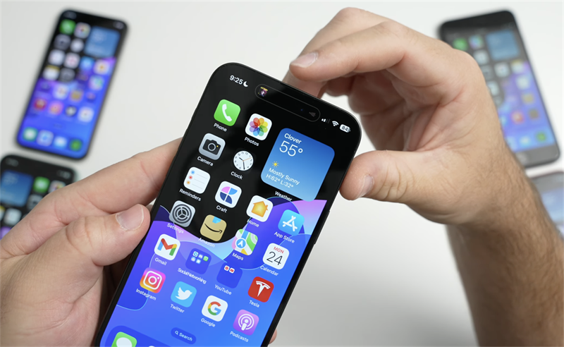 Dynamic Island trên iPhone 14 Pro series sẽ có thêm viền bo khi ở hình nền tối. Nguồn: zollotech.