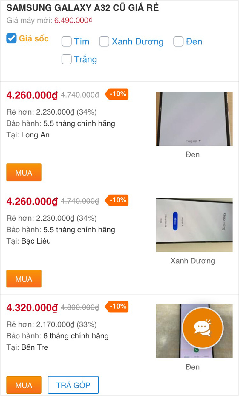 Samsung Galaxy A32 cũ Samsung Galaxy A32 cũ