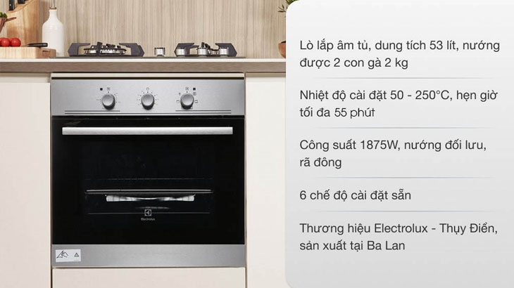 Lò nướng âm Electrolux EOB2100COX 53 lít