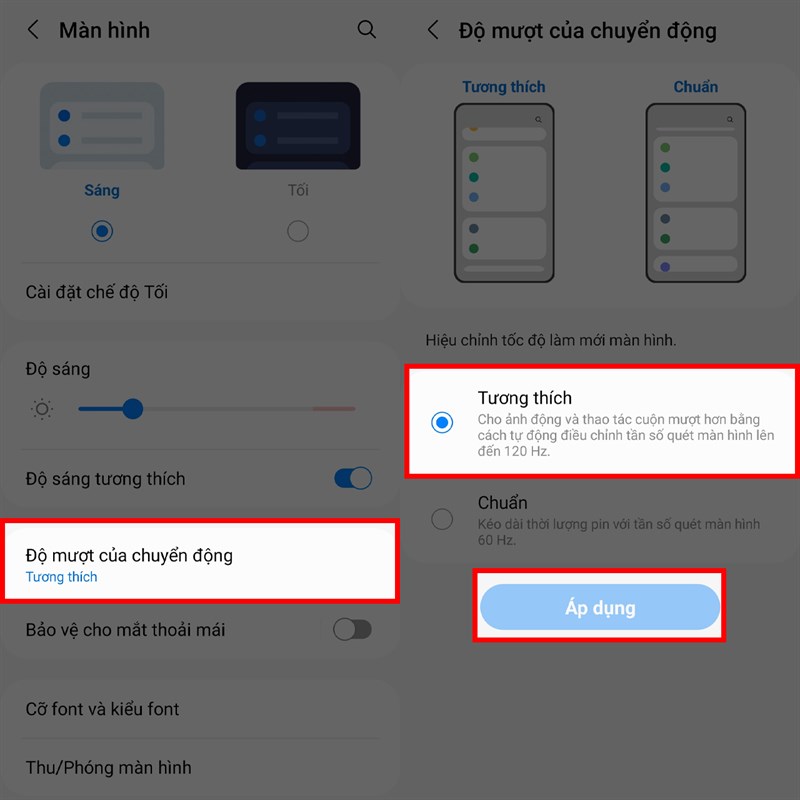 Bật màn hình 120Hz trên Samsung Galaxy M33 5G