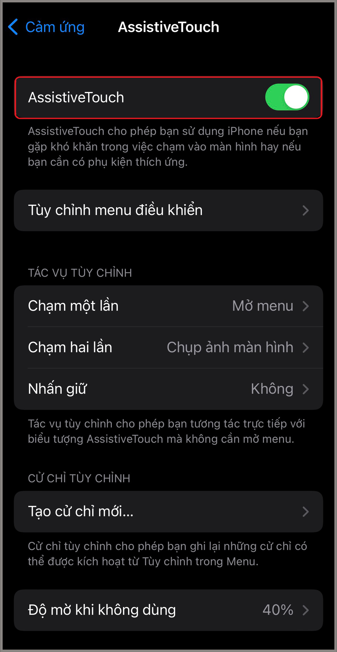 Cài đặt nút Home cho iPhone Xs Max