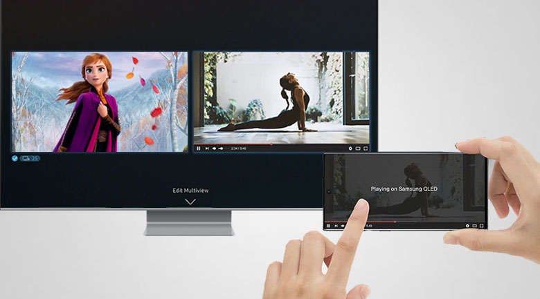 Tại sao nên mua Tivi Samsung Neo QLED 8K 2022? > Chia 4 khung hình tùy ý thích