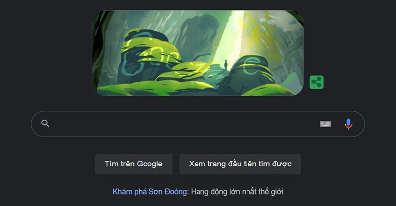 Google vinh danh hang Sơn Đoòng trên trang chủ