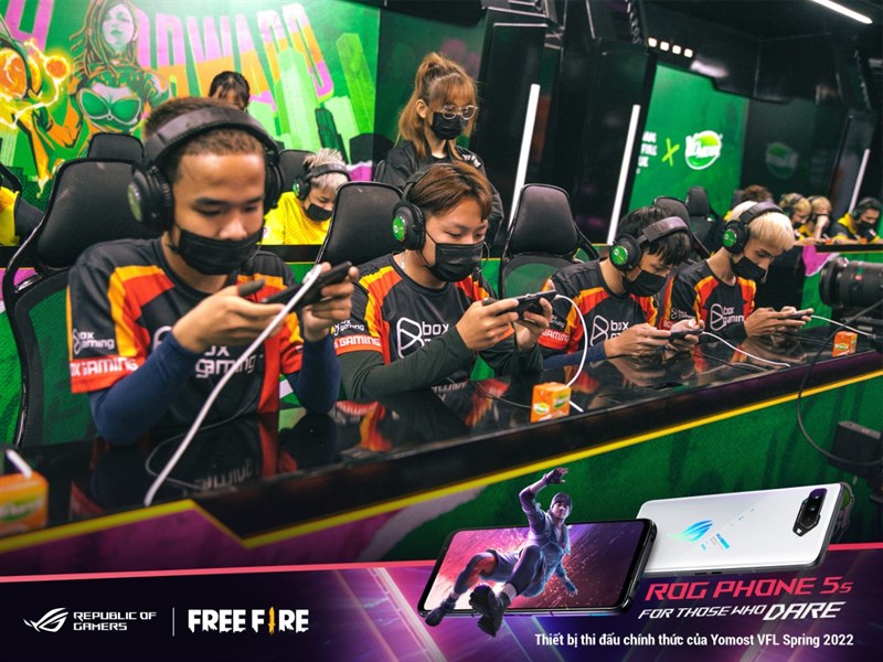 ROG Phone 5s là thiết bị thi đấu chính thức của giải đấu Free Fire Yomost VFL Spring 2022 ROG Phone 5s là thiết bị thi đấu chính thức của giải đấu Free Fire Yomost VFL Spring 2022