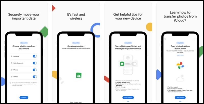 Giao diện ứng dụng Switch To Android trên iPhone Giao diện ứng dụng Switch To Android trên iPhone