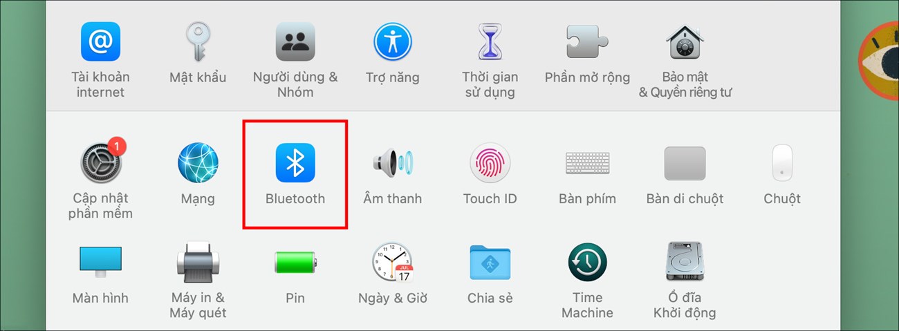 Chọn Bluetooth và bật lên.