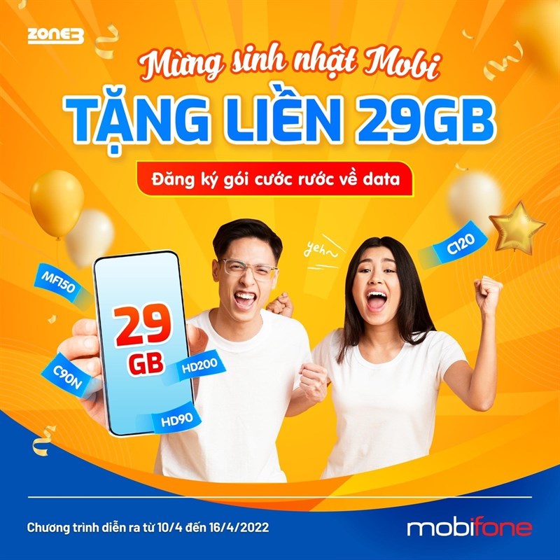 Cách nhận 29GB Data tốc độ cao mạng MobiFone