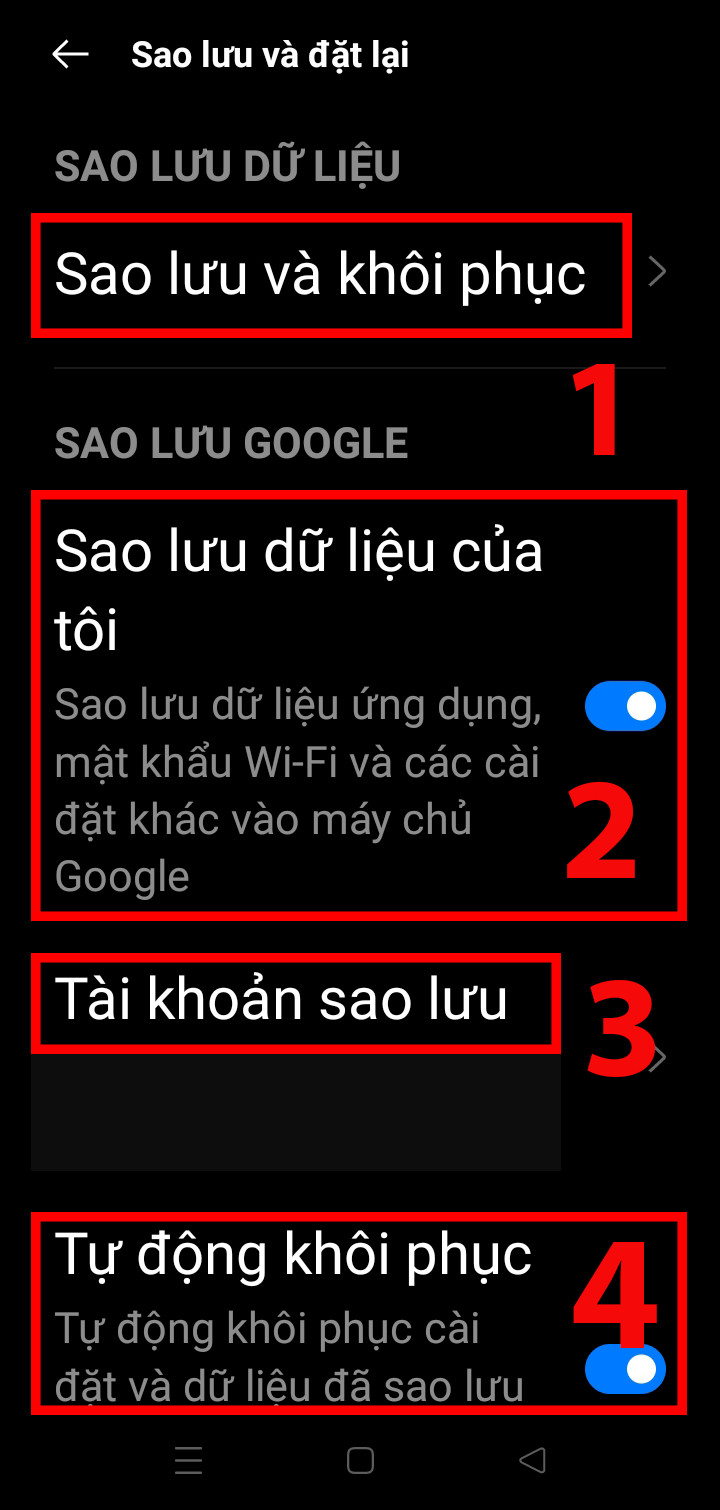 Hướng dẫn khôi phục và sao lưu các dữ liệu