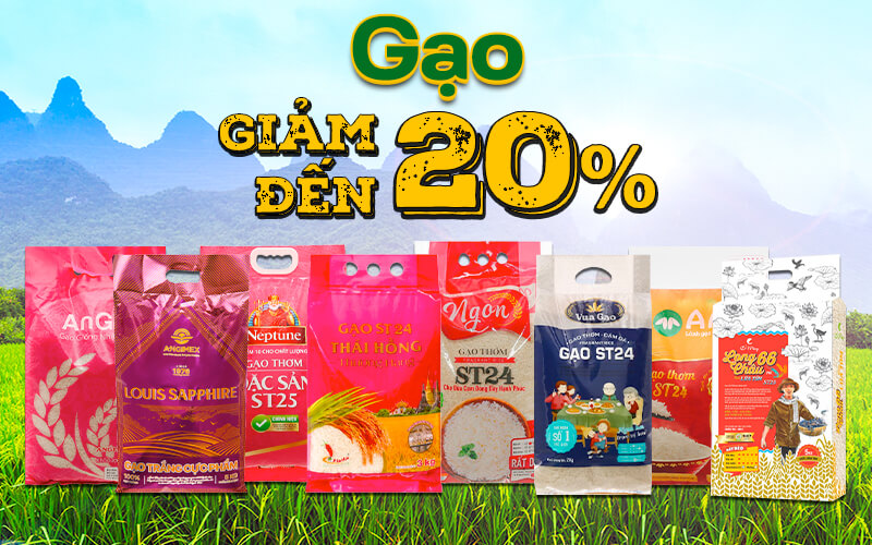 Từ 13/4/2022 – 30/4/2022, gạo giảm đến 20% trên BachhoaXANH.com