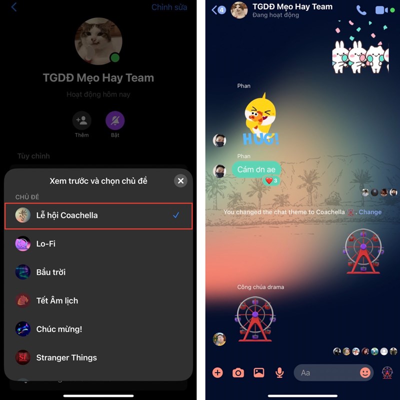 Cách thiết lập chủ đề Lễ hội Coachella trên Messenger Cách thiết lập chủ đề Lễ hội Coachella trên Messenger