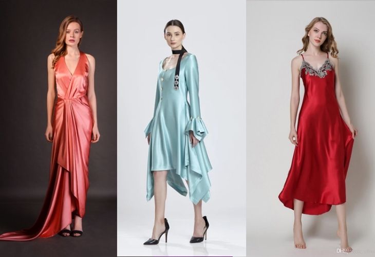 Váy liền vải lụa tơ tằm Váy liền vải lụa tơ tằm