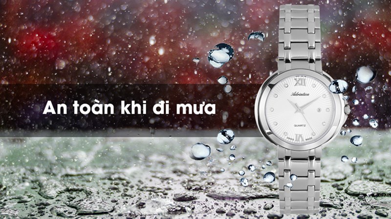 An tâm khi trời mưa với chuẩn kháng nước 3 ATM trên chiếc Adriatica A3812.5183Q An tâm khi trời mưa với chuẩn kháng nước 3 ATM trên chiếc Adriatica A3812.5183Q