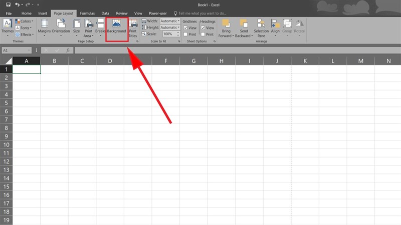 Cách thay đổi nền file Excel