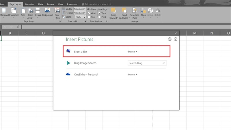 Cách thay đổi nền file Excel