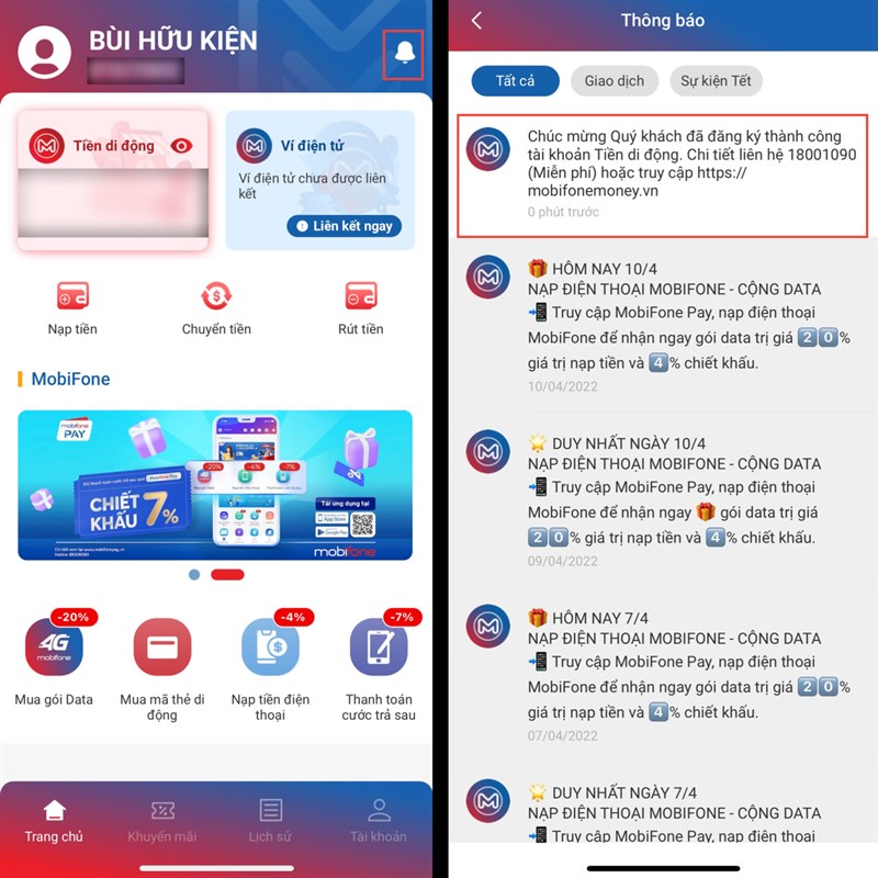 Cách nhận 100 nghìn đồng vào tài khoản di động MobiFone