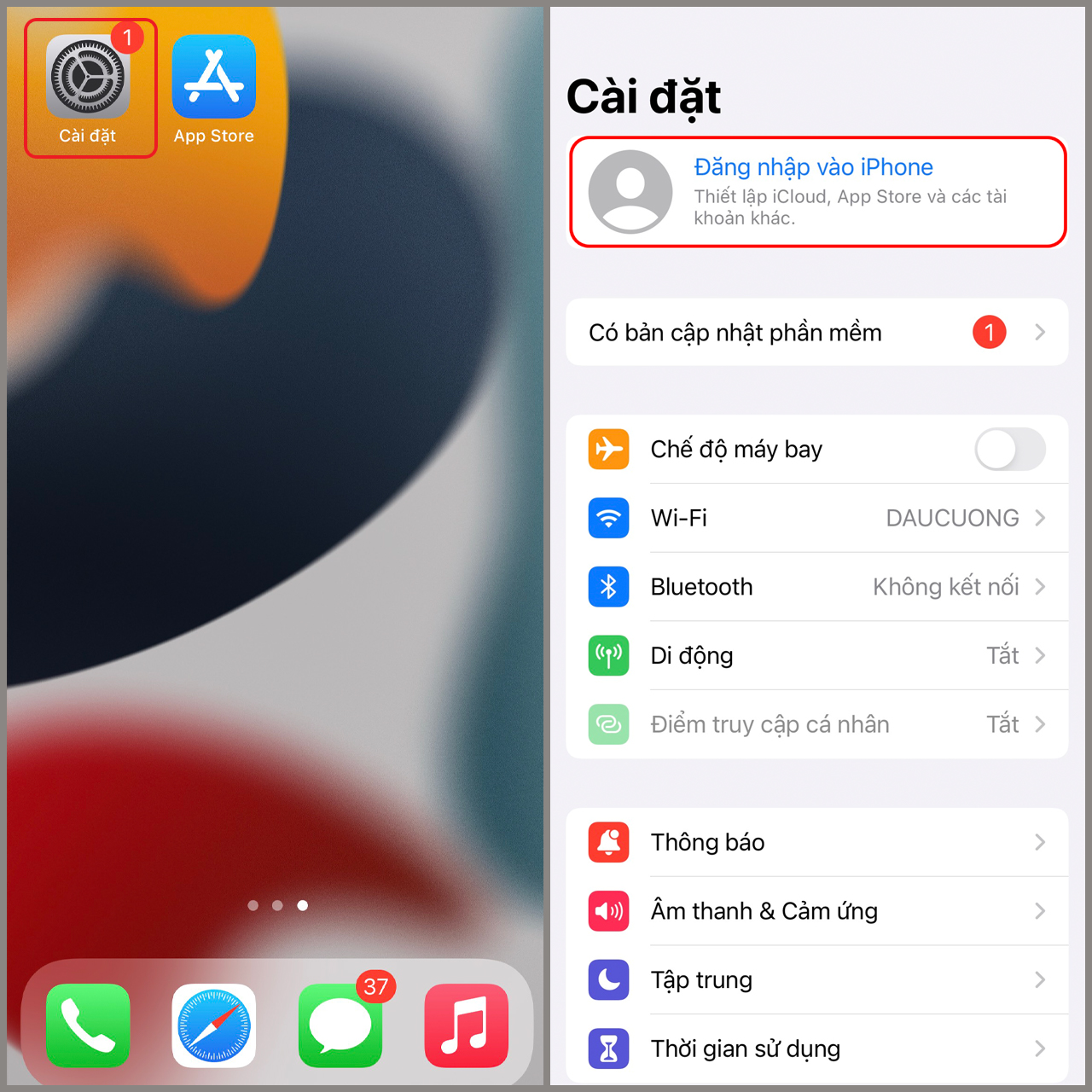 Tạo iCloud cho iPhone