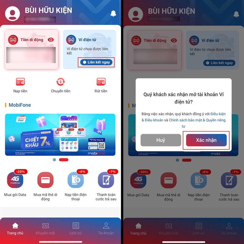 Cách sử dụng tài khoản MobiFone Money