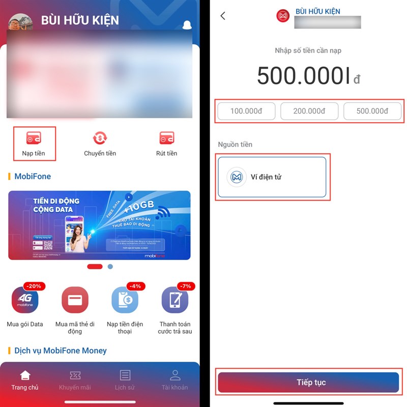 Cách sử dụng tài khoản MobiFone Money