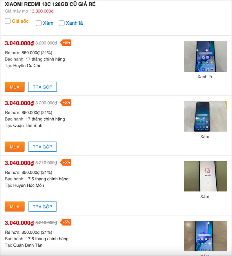 Redmi 10C cũ giảm sốc, giá rẻ chưa tới 3 triệu mà có chip Snapdragon