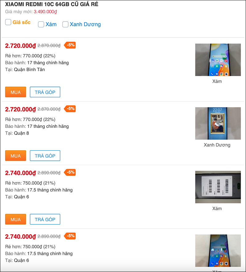 Redmi 10C cũ giảm sốc, giá rẻ chưa tới 3 triệu mà có chip Snapdragon